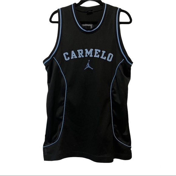 Jordan Other - Jordan 20th Anniversary Carmelo Anthony Black & Carolina Blue Basketball Jersey